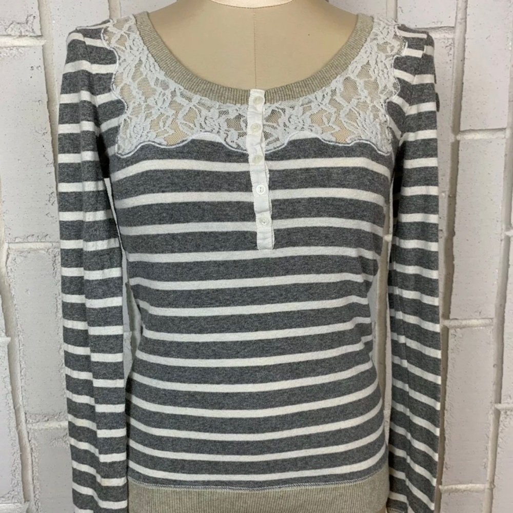 We The Free People Striped Long Sleeve Sweater M